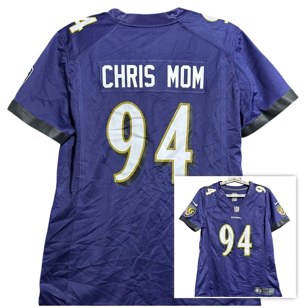 Baltimore Ravens Nike Onfield Jersey Women's Large Custom "Chris Mom" NWOT